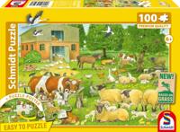 Puzzel - SCHMIDT SPIELE - Boerderijdierenfamilies - 100 stukjes - Vanaf 6 jaar