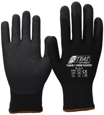 NITRAS SAFETY Winter glove size 8 black snow fighter