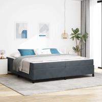 Bedframe Donkergrijs, grijs en wit 200 x 200 cm Fluweel