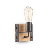 Light depot - wandlamp denton 1L - hout/burned metal - Outlet - thumbnail