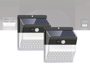 Fedec Solar Buitenlamp met bewegingssensor - 2 stuks - Zwart