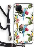 Kleurrijke papegaaien: Huawei P40 Lite Transparant Hoesje met koord
