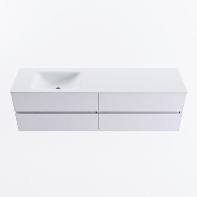 MONDIAZ VICA 170cm badmeubel onderkast Cale 4 lades. Wastafel CLOUD links 1 kraangat, kleur Talc.