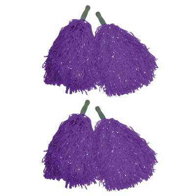 Cheerballs - set 4x - paars - pompoms - franjes en handgreep - 25 cm Cheerballs - set 4x - paars - pompoms - franjes en handgreep - 25 cm