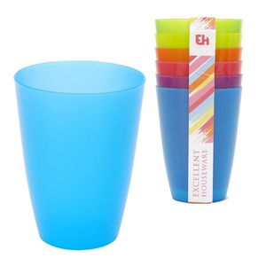 6x Gekleurde drinkbekers/mokken kunststof 10 cm voor kinderen   -