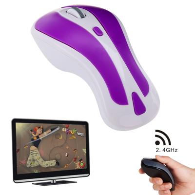 PR-01 6D Gyroscope Fly Air Mouse 2.4G USB Receiver 1600 DPI Wireless Optical Mouse for Computer PC Android Smart TV Box (Purple + White)