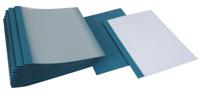 Pergamy thermische omslagen, ft A4, karton lederlook, rug van 3 mm, pak van 100 stuks, blauw - thumbnail
