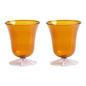 &k amsterdam Eve Waterglazen - Amber - Set van 2