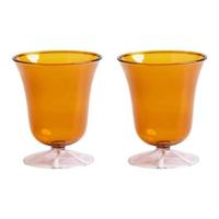 &k amsterdam Eve Waterglazen - Amber - Set van 2