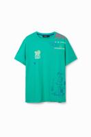 Arty T-shirt met borduursels - GREEN - XL