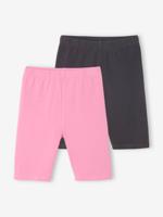 Set van 2 Basics fietsshorts voor meisjes snoepjesroze Set van 2 Basics fietsshorts voor meisjes snoepjesroze