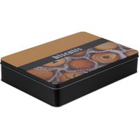 Koektrommel - biscuits - metaal - zwart/bruin - 26 x 19 x 5 cm - koekblik - thumbnail