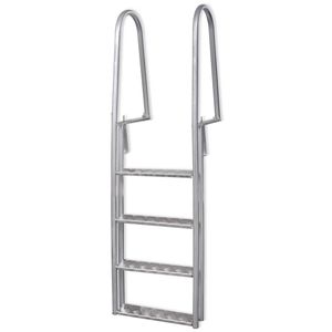 Dok/zwembadladder met 4 treden aluminium 170 cm