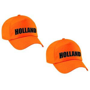 2x stuks oranje supporter pet / cap Holland fan voor het EK / WK voor volwassenen