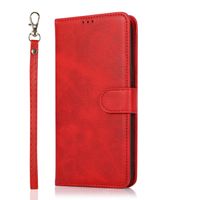 iPhone SE 2022 hoesje - Bookcase - Koord - Pasjeshouder - Portemonnee - Kunstleer - Rood - thumbnail