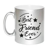 Best Friend Ever cadeau mok / beker zilverglanzend 330 ml - feest mokken