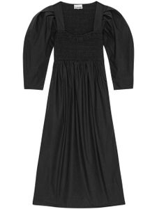 GANNI robe mi-longue en popeline - Noir