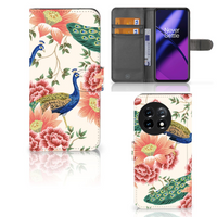 Telefoonhoesje met Pasjes voor OnePlus 11 Pink Peacock