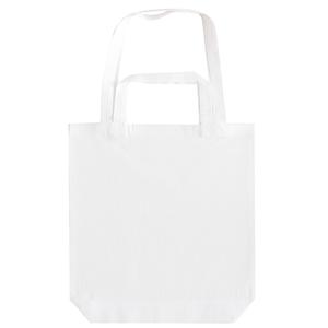 Canvas tas met dubbel hengsel - wit - 38 x 42 cm- Katoen - Boodschappen draagtas/shopper