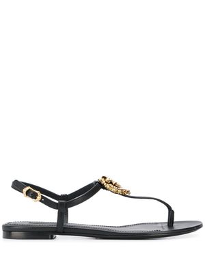 Dolce & Gabbana sandales à plaque logo - Noir