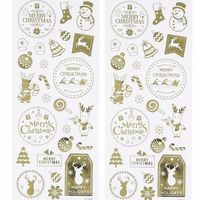 52x Kerst decoratie stickers goud - thumbnail