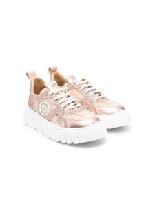 Philipp Plein Junior baskets à patch logo - Rose