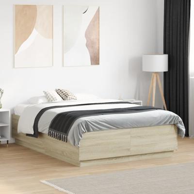 Bedframe met LED-verlichting sonoma eikenkleurig 140x200 cm