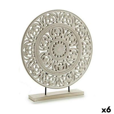 Decoratieve figuren Gift Decor Wit Mandala 7 x 49 x 44 cm 44 x 49 x 7 cm (6 Stuks)