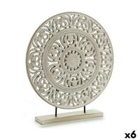 Decoratieve figuren Gift Decor Wit Mandala 7 x 49 x 44 cm 44 x 49 x 7 cm (6 Stuks)