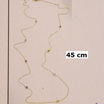 TFT Collier Geelgoud Kleurstenen 45 cm