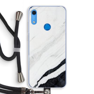 Elegante marmer: Huawei Y6s Transparant Hoesje met koord