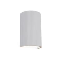 Artdelight Wandlamp Nantes ribbel H 18 cm gips wit
