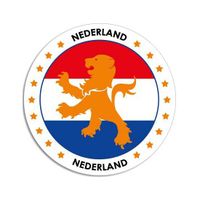 5x stuks nederland raamstickers rond 14 cm - thumbnail