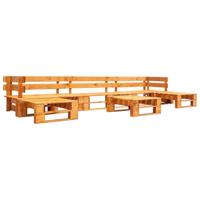 6-delige Loungeset pallet hout honingbruin