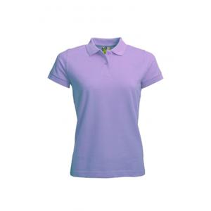 Dames basic poloshirt - lila paars - korte mouw - getailleerd - katoen