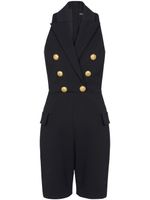 Balmain combinaison croisée à revers crantés - Noir