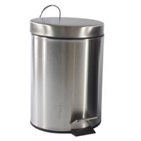 Pedaalemmer/prullenbak - zilverkleurig - 3 liter - RVS - 21 x 30 cm
