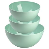 Plasticforte voedsel serveer schalen set - 3x stuks - mintgroen - kunststof - Dia 23 en 26 cm