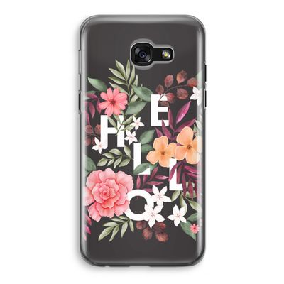 Hello in flowers: Samsung Galaxy A5 (2017) Transparant Hoesje