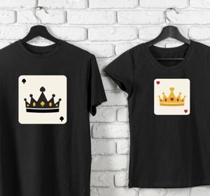 T-shirts koppels Koning koningin kaart patroon
