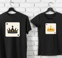 T-shirts koppels Koning koningin kaart patroon