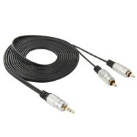 3.5mm Plug Stereo naar 2 RCA mannetje Audio Kabel, Lengte: 3 meter
