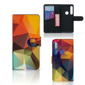 Motorola One Action Book Case Polygon Color