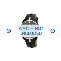 Breil horlogeband BW0487 Leder Zwart + zwart stiksel - thumbnail