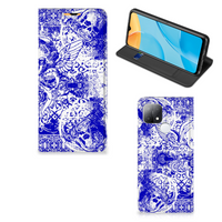 Mobiel BookCase OPPO A15 Angel Skull Blauw - thumbnail