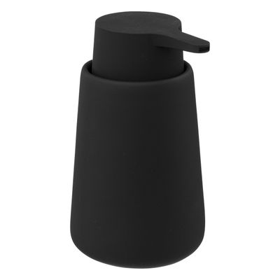 Zeeppompje/zeepdispenser van keramiek - zwart - 250 ml