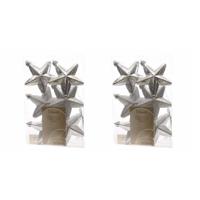 Decoris kersthanger sterren - 12x st - zilver - 7 cm - kunststof - kerstornamenten