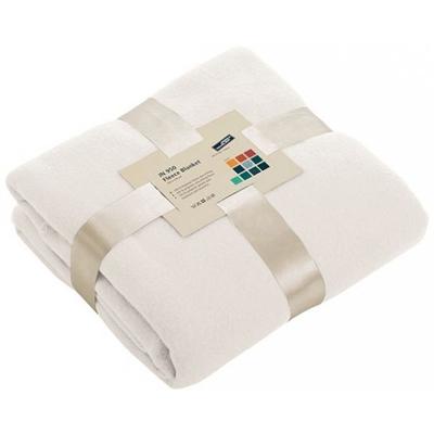 Fleece bankdeken/plaid - offwhite - 130 x 170 cm - 240 grams - pluisvrij - wasbaar Fleece bankdeken/plaid - offwhite - 130 x 170 cm - 240 grams - pluisvrij - wasbaar