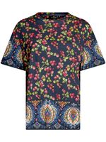 ETRO t-shirt en coton à imprimé Berry - Bleu