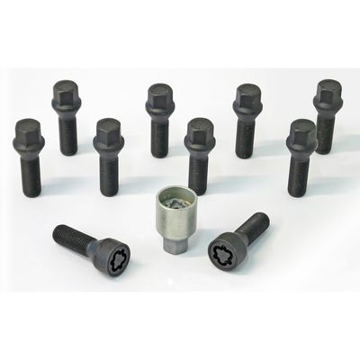 H&R Wielboutenset konisch M14x1.50 - Lengte 45mm - Zwart - 10 stuks - incl. wielsloten HRB1454501SET